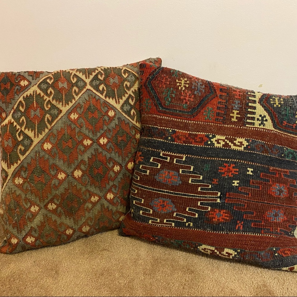 2 Turkish Kilim Pillow Cases